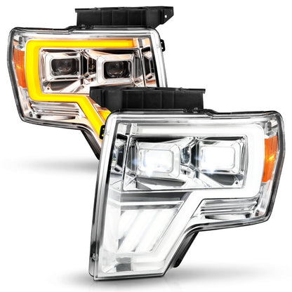 ANZO 09-14 Ford F-150 Full LED Proj Headlights w/Initiation Feature - Chrome