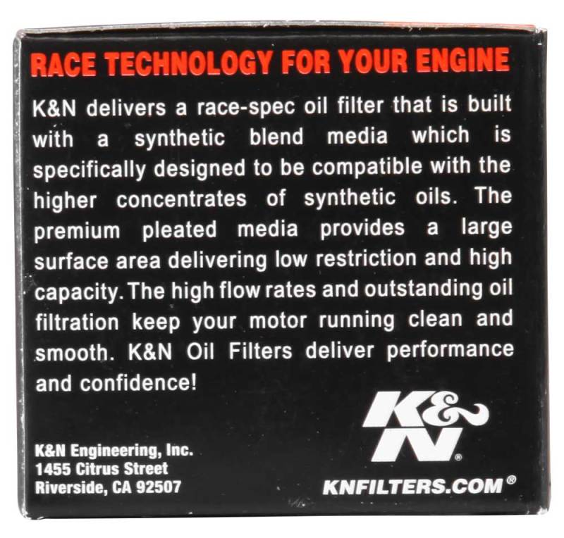 K&N Oil Filter 1.625in OD x 2.063in H for 99-07 KTM 250/400/450/520/525/540/625/660/690 (2nd Filter)