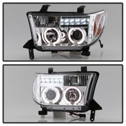 Spyder Toyota Tundra 07-13 Projector Headlights LED Halo LED Chrm PRO-YD-TTU07-HL-C