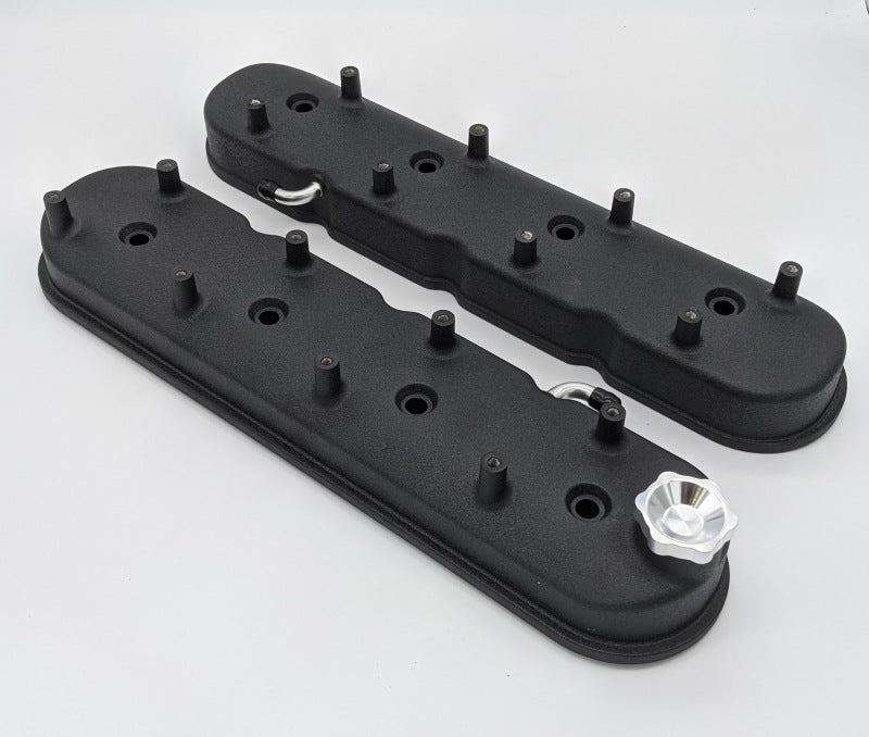 Granatelli 96-22 GM LS Tall Valve Cover w/Angled Coil Mounts - Black Wrinkle (Pair)