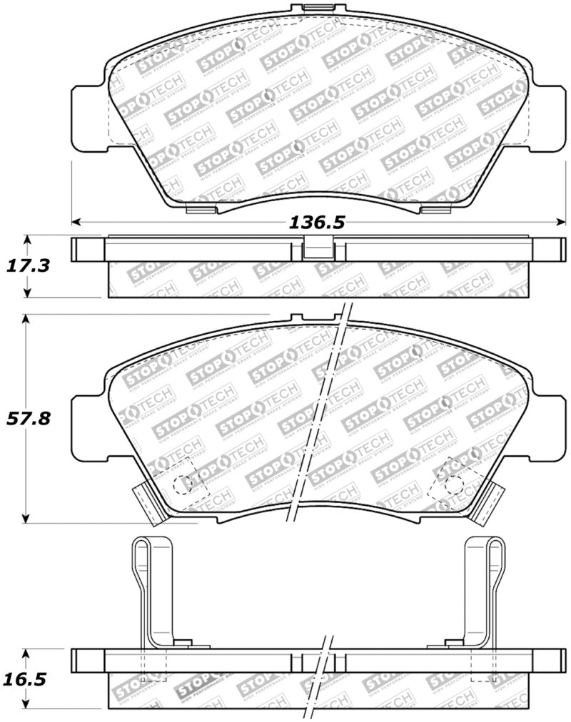 StopTech Street Touring 02-06 Acura RSX Type S / 93-95 Civic Coupe / 04-05 Civic Si