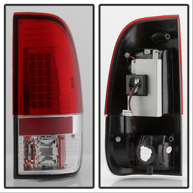 Spyder Ford F150 side 97-03/F250/350 Duty 99-07 LED Tail Lights Red Clear ALT-YD-FF15097-LED-RC