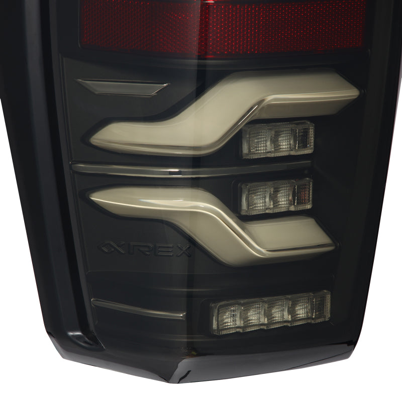 AlphaRex 16-21 Toyota TacomaLUXX LED Taillights Blk w/Activ Light/Seq Signal