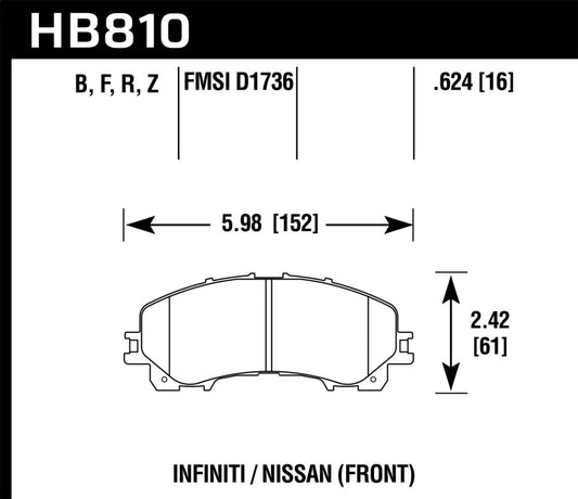 Hawk 14-17 Infiniti Q50 HPS 5.0 Front Brake Pads