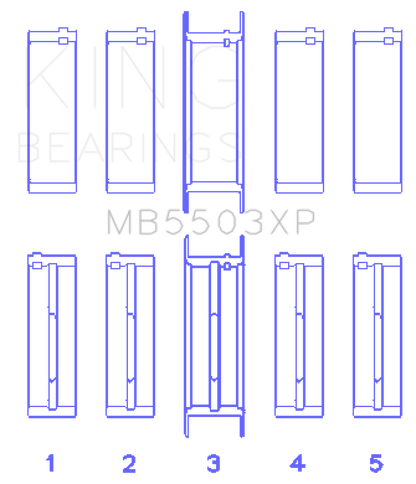 King Ford V8 351ci 5.8L 16V (Size STD) Performance Main Bearing Set