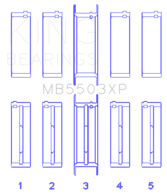 King Ford V8 351ci 5.8L 16V (Size STD) Performance Main Bearing Set