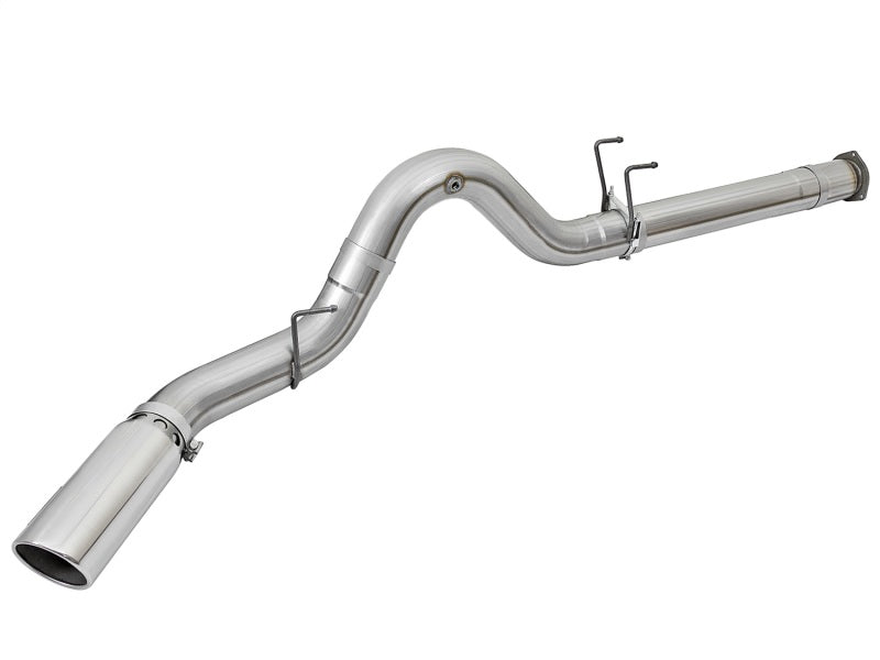 aFe ATLAS 5in DPF-Back Alum Steel Exhaust System w/Polished Tip 2017 Ford Diesel Trucks V8-6.7L (td)