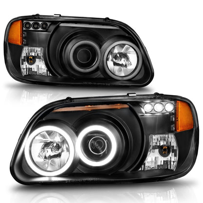 ANZO 1995-2001 Ford Explorer Projector Headlights w/ Halo Black 1 pc