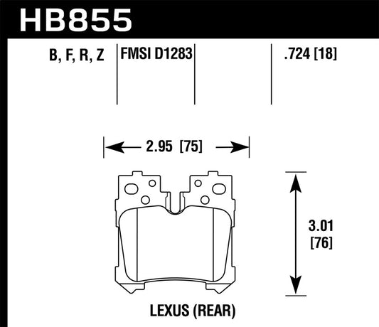 Hawk 07-17 Lexus LS460 / 08-16 Lexus LS600h HPS Street Rear Brake Pads