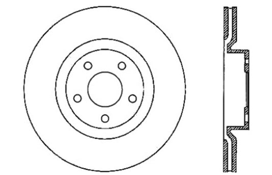 StopTech Power Slot 05-07 Cadillac XLR / 06-09 Chevy Corvette Front Left Drilled & Slotted Rotors