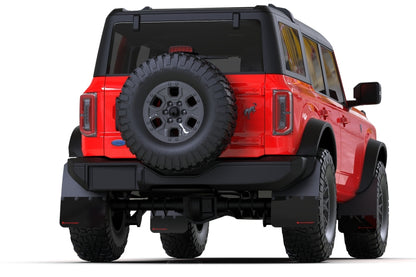 Rally Armor 21-24 Ford Bronco (Steel Bmpr + RR - NO Rptr/Sprt) Blk Mud Flap w/Red Logo