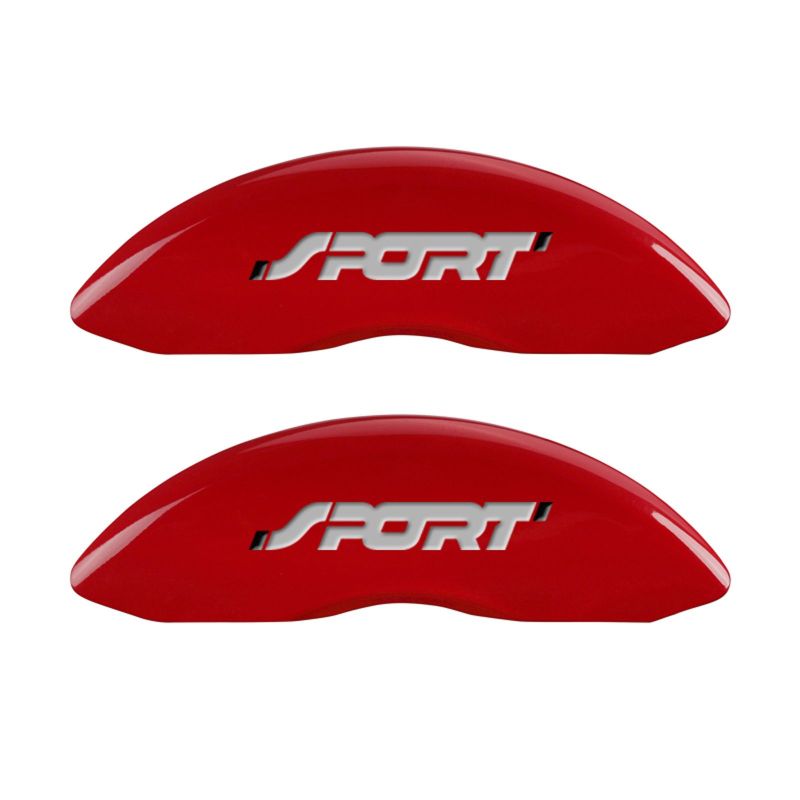 MGP 4 Caliper Covers Engraved Front & Rear No bolts/Sport Red finish silver ch