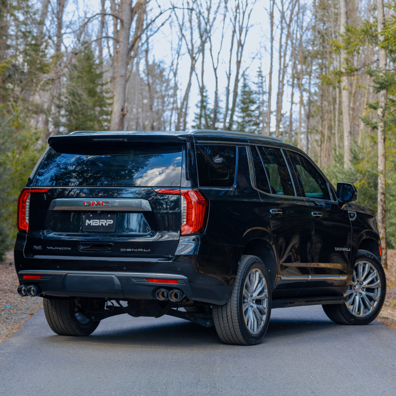 MBRP 2021+ Chevy Tahoe / GMC Yukon T304 SS 3in Cat-Back Dual Split Exhaust w/ Quad Carbon Fiber Tips