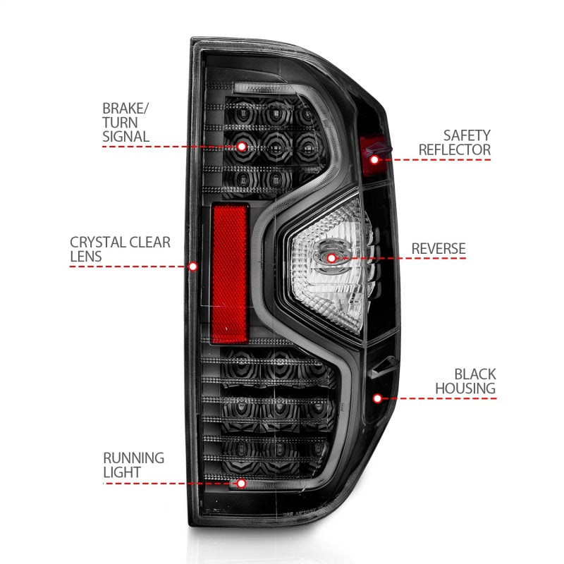 ANZO 2014-2015 Toyota Tundra LED Taillights Black