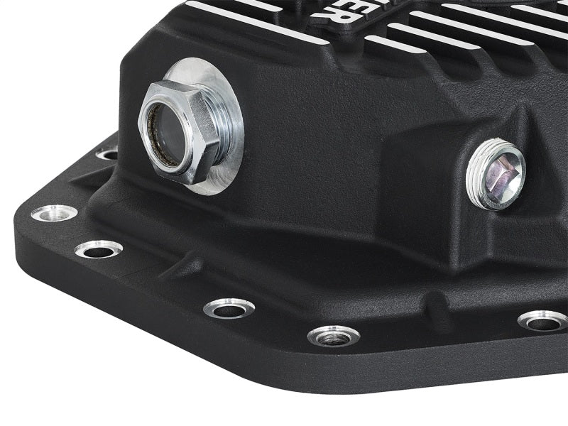 aFe Power Pro Series Rear Diff Cover Black w/Machined Fins 17-19 Ford Diesel Trucks V8-6.7L w/ Oil