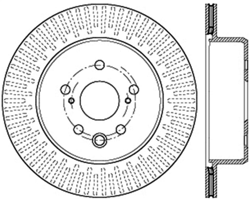 StopTech Slotted & Drilled Sport Brake Rotor Right Rear 13-14 Lexus GS300/350/400/430