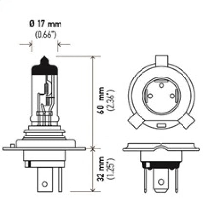 Hella H4 12V 130/90W Halogen Headlight Bulb - Universal