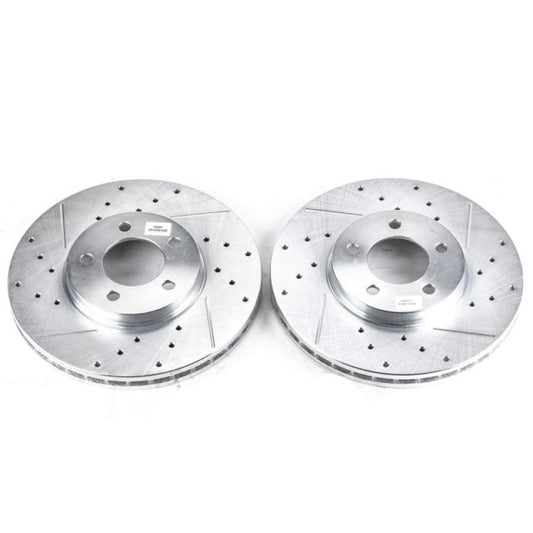 Power Stop 96-99 Ford Taurus Front Evolution Drilled & Slotted Rotors - Pair