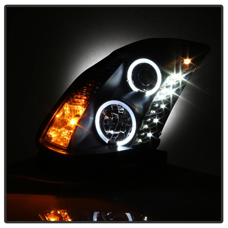 Spyder Infiniti G35 03-07 2DR Projector Halogen - LED Halo DRL Blk High H4 PRO-YD-IG35032D-DRL-BK