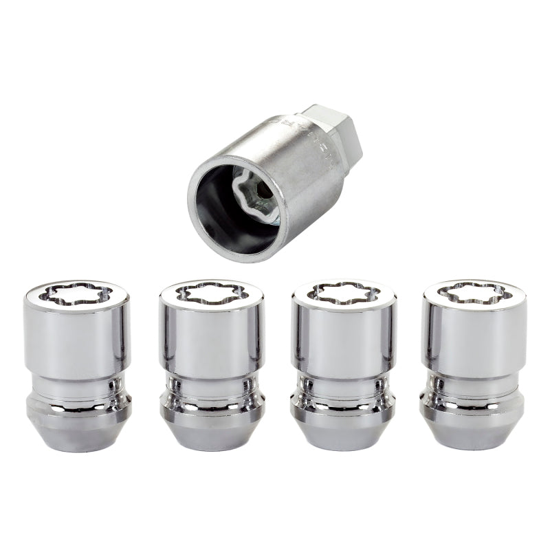 McGard Wheel Lock Nut Set - 4pk. (Cone Seat) M12X1.5 / 19mm & 21mm Dual Hex / 1.28in. L - Chrome