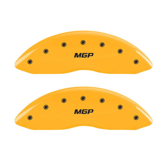 MGP 2 Caliper Covers Engraved Front MGP Yellow Finish Black Characters 2005 Toyota Tundra