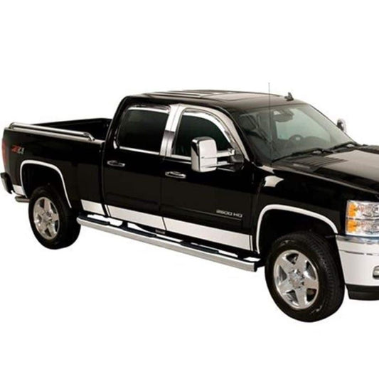 Putco 07-13 Silverado Ext Cab 6.5 Short Box - 6in Wide - 14pcs Stainless Steel Rocker Panels