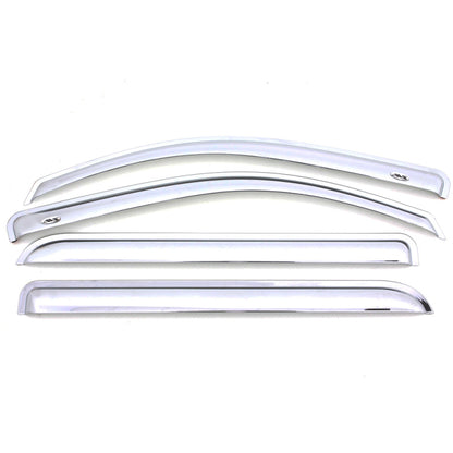 AVS 07-14 Ford Edge Ventvisor Outside Mount Front & Rear Window Deflectors 4pc - Chrome