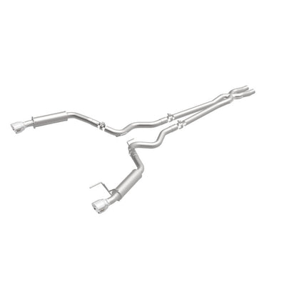 MagnaFlow Cat Back, SS, 2.5in, Competition, Dual Split Polished 4.5in Tips 2015 Ford Mustang V6 3.7L