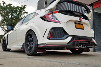 Rally Armor 17-22 Honda Civic Type R Black Mud Flap Red Altered Font Logo