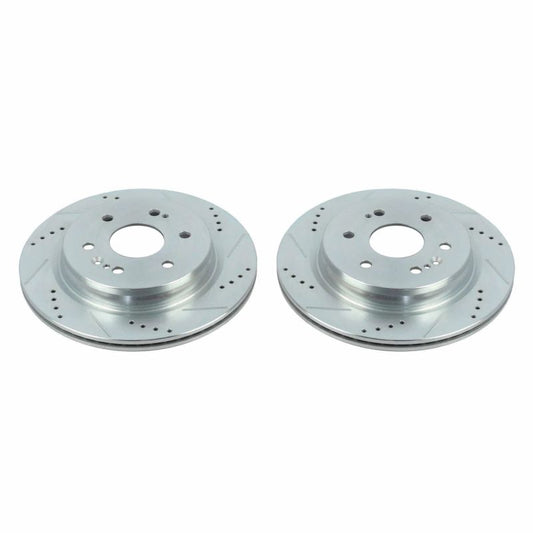 Power Stop 19-20 Chevrolet Silverado 1500 Rear Evolution Drilled & Slotted Rotors - Pair