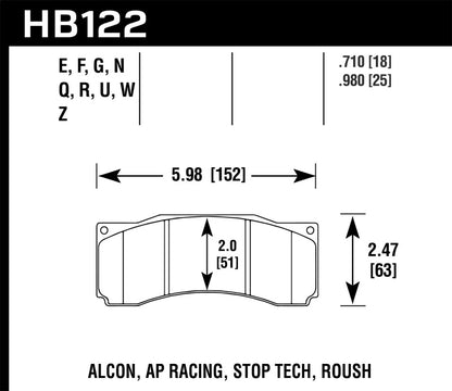 Hawk Stoptech ST-60 Caliper DTC-30 Race Brake Pads