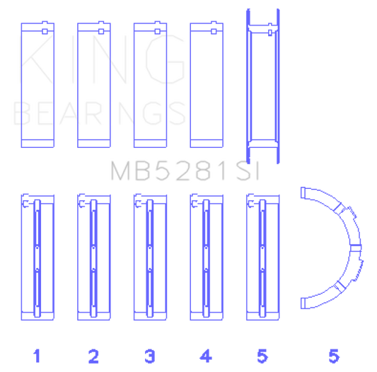 King Ford 281CI 4.6L V8 (Size +0.25) Main Bearing Set