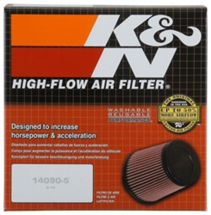 K&N Filter Universal Rubber Filter 3in Flange ID 6in Base OD 5.125in Top OD 5in Height