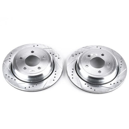 Power Stop 03-11 Ford Crown Victoria Rear Evolution Drilled & Slotted Rotors - Pair