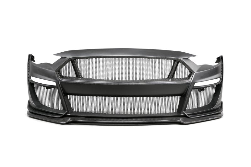 Anderson Composites 18-23 Ford Mustang Type-ST Fiberglass Front Bumper w/ CF Grille/Lip (NO CANCEL)