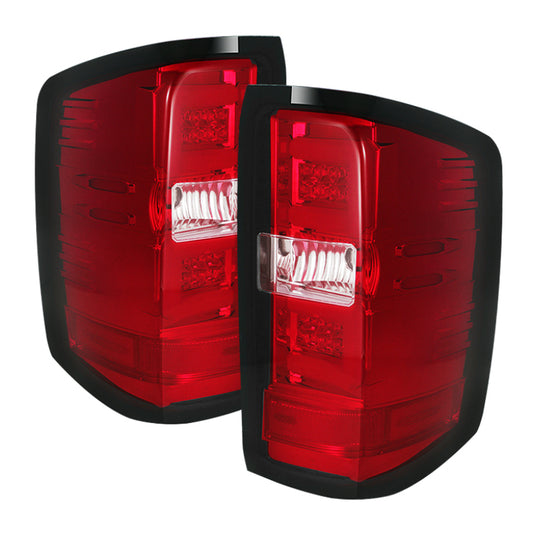 Spyder Chevy 1500 14-16 Light Bar LED Tail Lights Red Clear ALT-YD-CS14-LBLED-RC