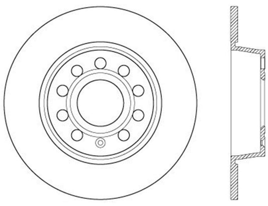 StopTech 06-10 Audi A3/08-10 TT / 06-09 VW GTI Mk V Cryo-Stop Left Rear Slotted Rotor