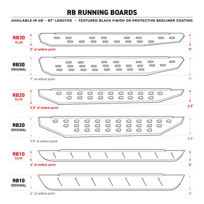 Go Rhino RB30 Slim Line Running Boards 68in. - Tex. Blk (Boards ONLY/Req. Mounting Brackets)