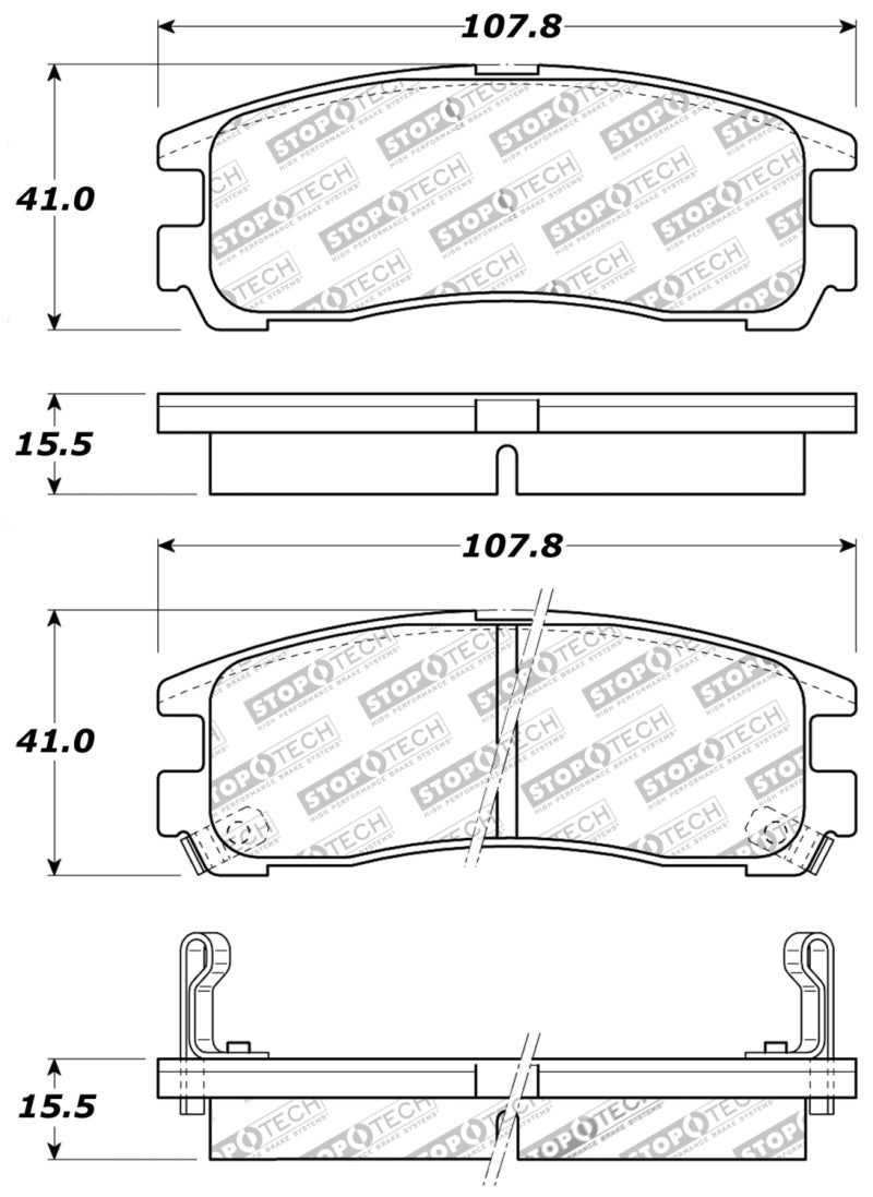 StopTech Performance 4/89-99 Mitsubishi Eclipse GST Rear Brake Pads