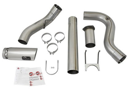 aFe LARGE BORE HD 5in 409-SS DPF-Back Exhaust w/Polished Tip 2017 Ford Diesel Trucks V8 6.7L (td)