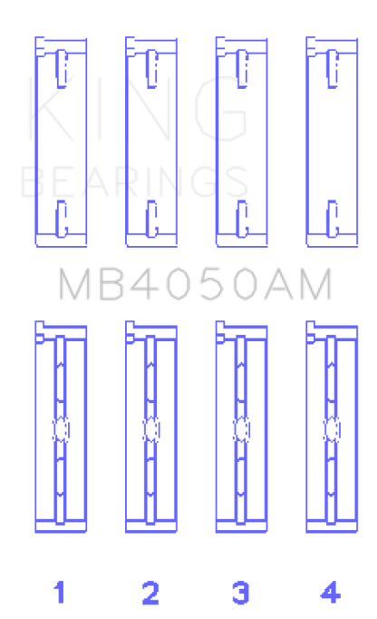 King Engine Bearings Mitsubishi 6G74 (Size +1.0mm) Main Bearing Set