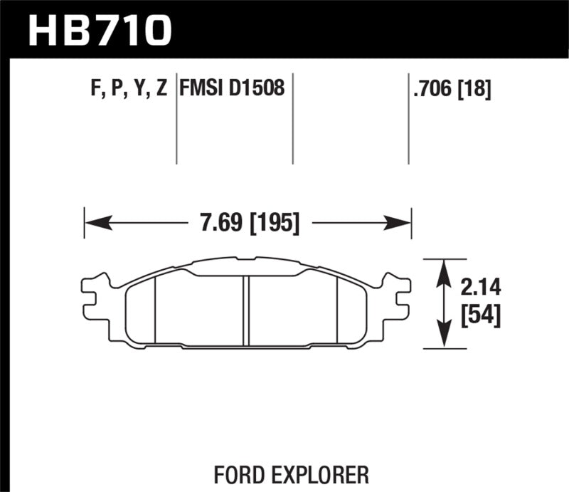 Hawk Ford/Lincoln 11-13 Explorer/09-13 Flex/10-13 Taurus/MKS/MKT Performance Ceramic Brake Pad