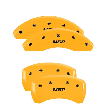 MGP 2 Caliper Covers Engraved Front MGP Yellow Finish Black Characters 2005 Toyota Tundra