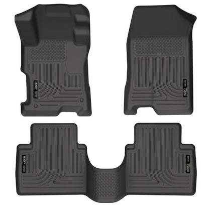 Husky Liners 08-12 Honda Accord (4DR) WeatherBeater Combo Black Floor Liners (One Piece for 2nd Row)