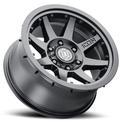 ICON Rebound Pro 17x8.5 6x135 6mm Offset 5in BS 87.1mm Bore Satin Black Wheel