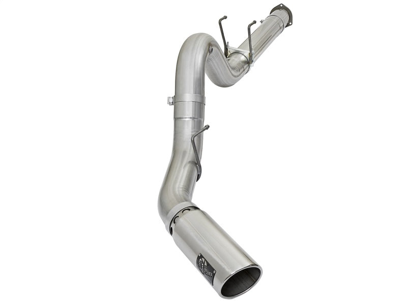 aFe ATLAS 5in DPF-Back Alum Steel Exhaust System w/Polished Tip 2017 Ford Diesel Trucks V8-6.7L (td)