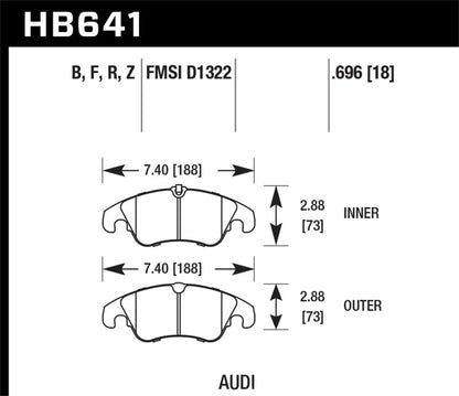 Hawk 10-14 Audi A5 HP+ Street Front Brake Pads