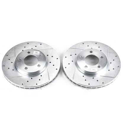 Power Stop 96-99 Ford Taurus Front Evolution Drilled & Slotted Rotors - Pair