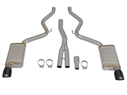 aFe MACHForce XP Exhausts Cat-Back SS-304 EXH w/ Black Tips 15-16 Ford Mustang EcoBoost 2.3L (t)