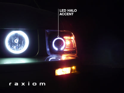 Raxiom 05-09 Ford Mustang Halogen 2010 Style LED Halo Headlights-Blk Hsng(Clear Lens/Excludes GT500)